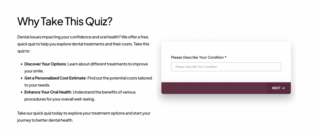 dental cost quiz burlington ct